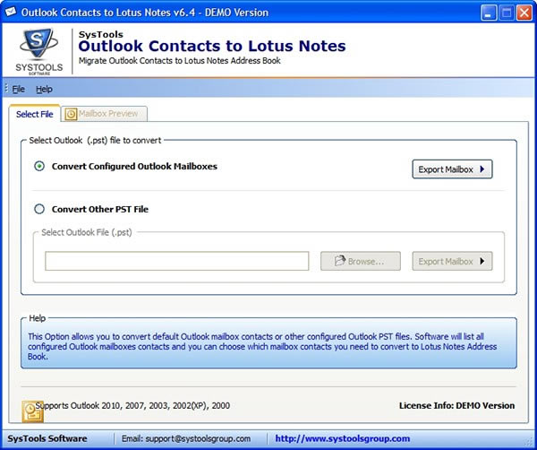 SysTools Outlook Contacts to Lotus NotesԶ˹ٷ2024°ɫذװ