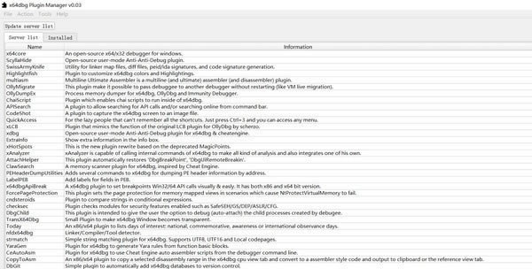 x64dbg Plugin Managerءx64dbg Plugin Manager(x64dbg) v0.03 Ѱ