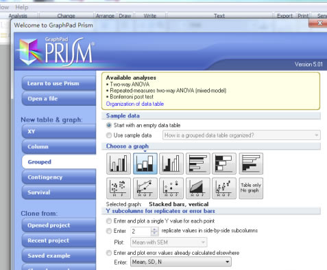 GraphPad Prism8特别版怎么做柱状百分比堆积图