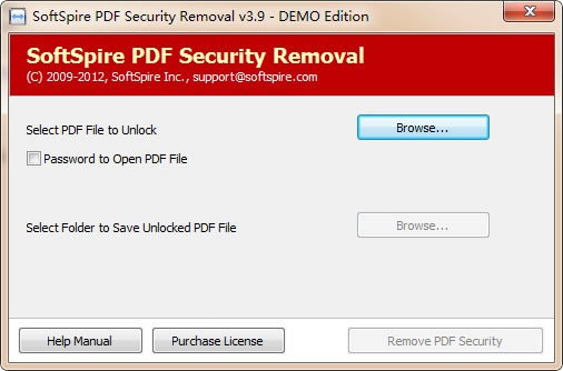 SoftSpire PDF Security Removalٷ汾ءSoftSpire PDF Security Removal(PDFɾ) v3.9 ٷ汾