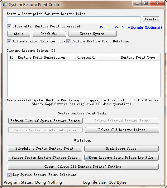Restore Point CreatorءRestore Point Creatorٷ汾 v7.1.2 ɫ