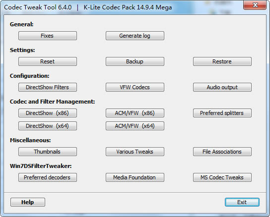 K-Lite Codec Tweak Tool°桿K-Lite Codec Tweak Tool v6.4.7.0 ٷ汾
