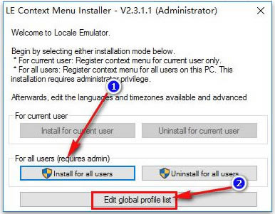 Locale EmulatorٶءLocale Emulatorת v2.5.0 Ѻ-վ