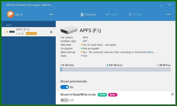 APFS for WindowsرءAPFS for Windows(APFSʽת) v2.1.47 Ѱ