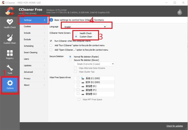 CCleaner怎么設(shè)置中文截圖2