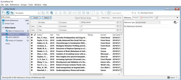 怎么從EndNote X9數據庫中搜索文獻3