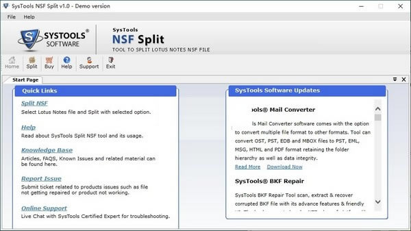 【SysTools NSF Split下載】SysTools NSF Split(NSF文件分割軟件) v1.0 官方版本
