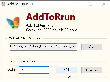 【AddToRun下載】AddToRun(文件路徑重命名工具) v1.0 官方免費版-本站
