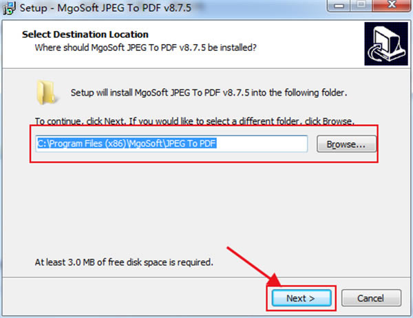 Mgosoft JPEG to PDF Converter特別版安裝步驟2截圖