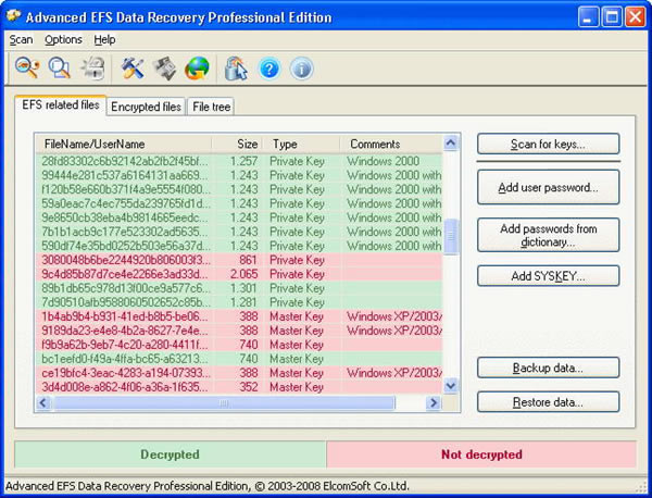 Advanced EFS Data Recovery Trial EditionMdAdvanced EFS Data Recovery Trial Edition V4.50 ؄e