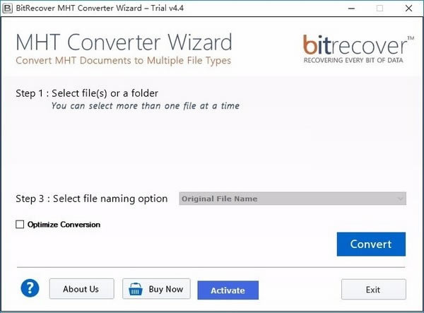 【BitRecover MHT Converter Wizard特別版下載】BitRecover MHT Converter Wizard(MHT文件轉換工具) v4.4 官方版本