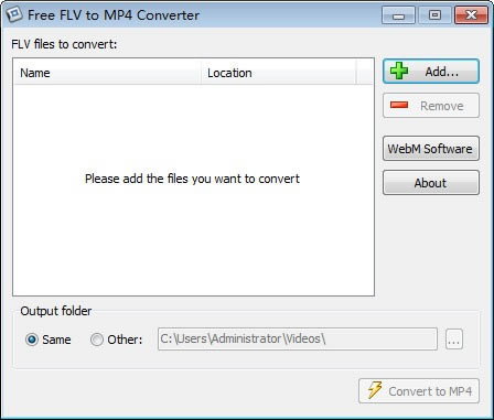 Free FLV to MP4 Converterٷ汾ءFree FLV to MP4 Converter(FLVתMP4ת) v1.0 ٷ汾