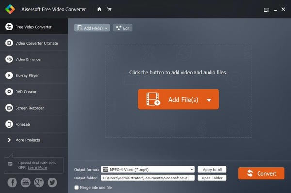 Aiseesoft Free Video ConverterءAiseesoft Free Video Converter(Ƶת) v2.0.22 ٷ汾