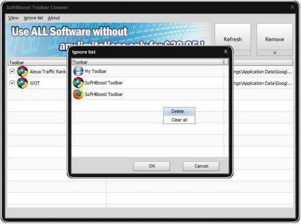 Soft4Boost Toolbar CleanerرءSoft4Boost Toolbar Cleaner v6.7.9.515 ٷѰ