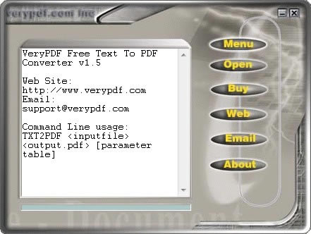 VeryPDF Text to PDF ConverterءVeryPDF Text to PDF Converter(ıPDFת) v1.5 ٷ汾