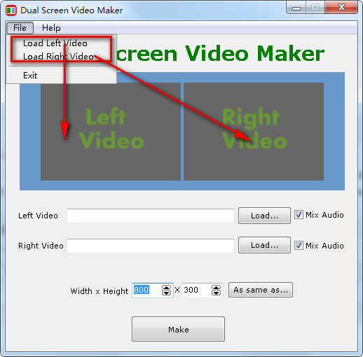 ˫Ƶء˫Ƶ(Dual Screen Video Maker) v1.1 Ѱ-ĵ