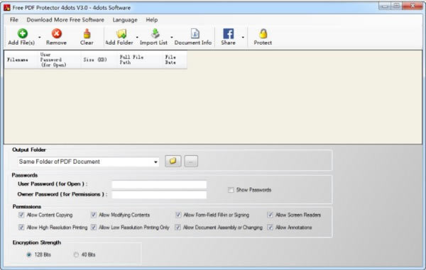 PDFṩءFree PDF Protector 4dots(PDF) v4.3 Ѱ
