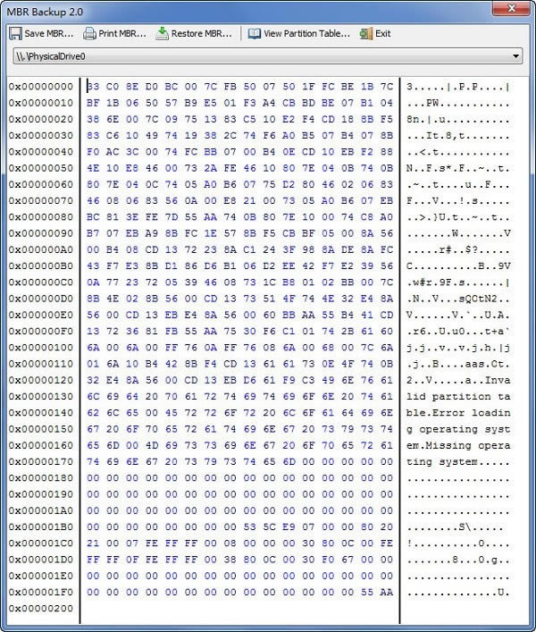 MBR BackupءMBR Backup(¼ݹ) v2.0 ٷ汾