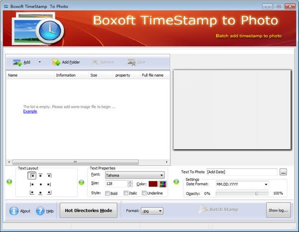 Boxoft TimeStamp to PhotoءBoxoft TimeStamp to Photo(ʱ) v1.6.0 ٷ汾