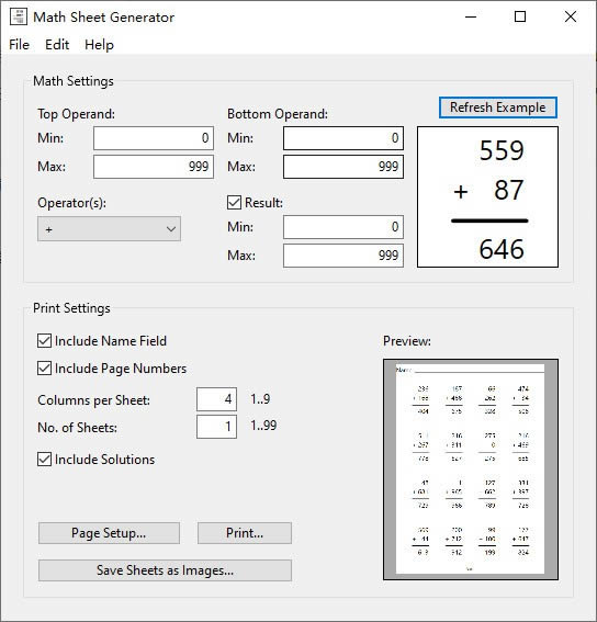 Math Sheet Generator(ѧ)