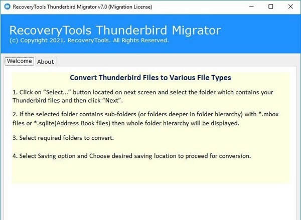 RecoveryTools Thunderbird Migrator-ʼ-RecoveryTools Thunderbird Migrator v7.0ٷ汾