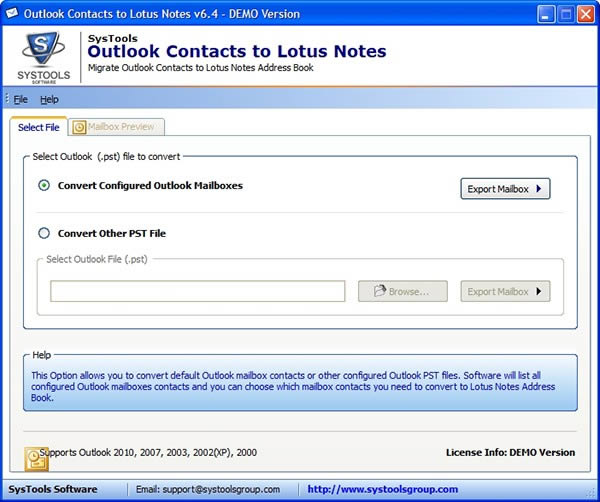 SysTools Outlook Contacts to Lotus Notes-䴦-SysTools Outlook Contacts to Lotus Notes v6.4ٷ汾