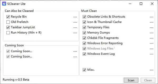 SCleaner Lite-һʽϵͳ-SCleaner Lite v0.5Ѱ