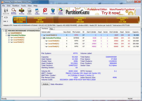 PartitionGuru-mbrޏ(f)-PartitionGurud v4.7.0Gɫ