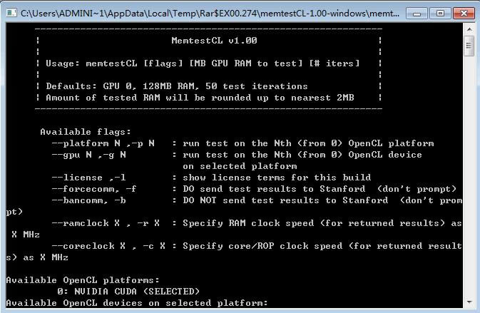 MemtestCL-@ȴyԇ-MemtestCLd v1.00Gɫ