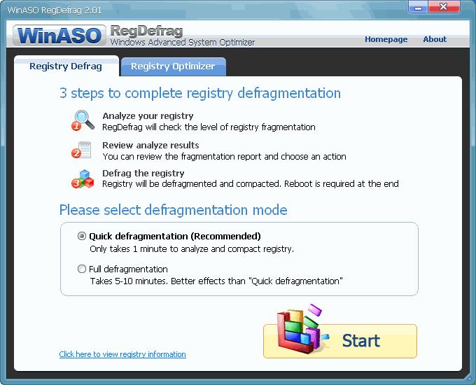 WinASO RegDefrag-WinASO RegDefragd v2.7.0Gɫ