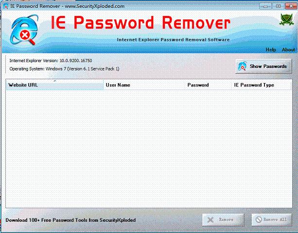 g[ܴaIE Password Remover-g[ܴaIE Password Removerd v1.0 Gɫ