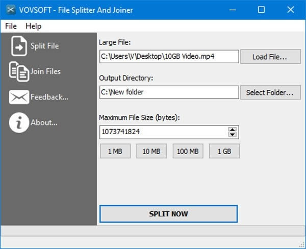 VovSoft File Splitter and Joiner-ļֺϲ-VovSoft File Splitter and Joiner v1.2Ѱ