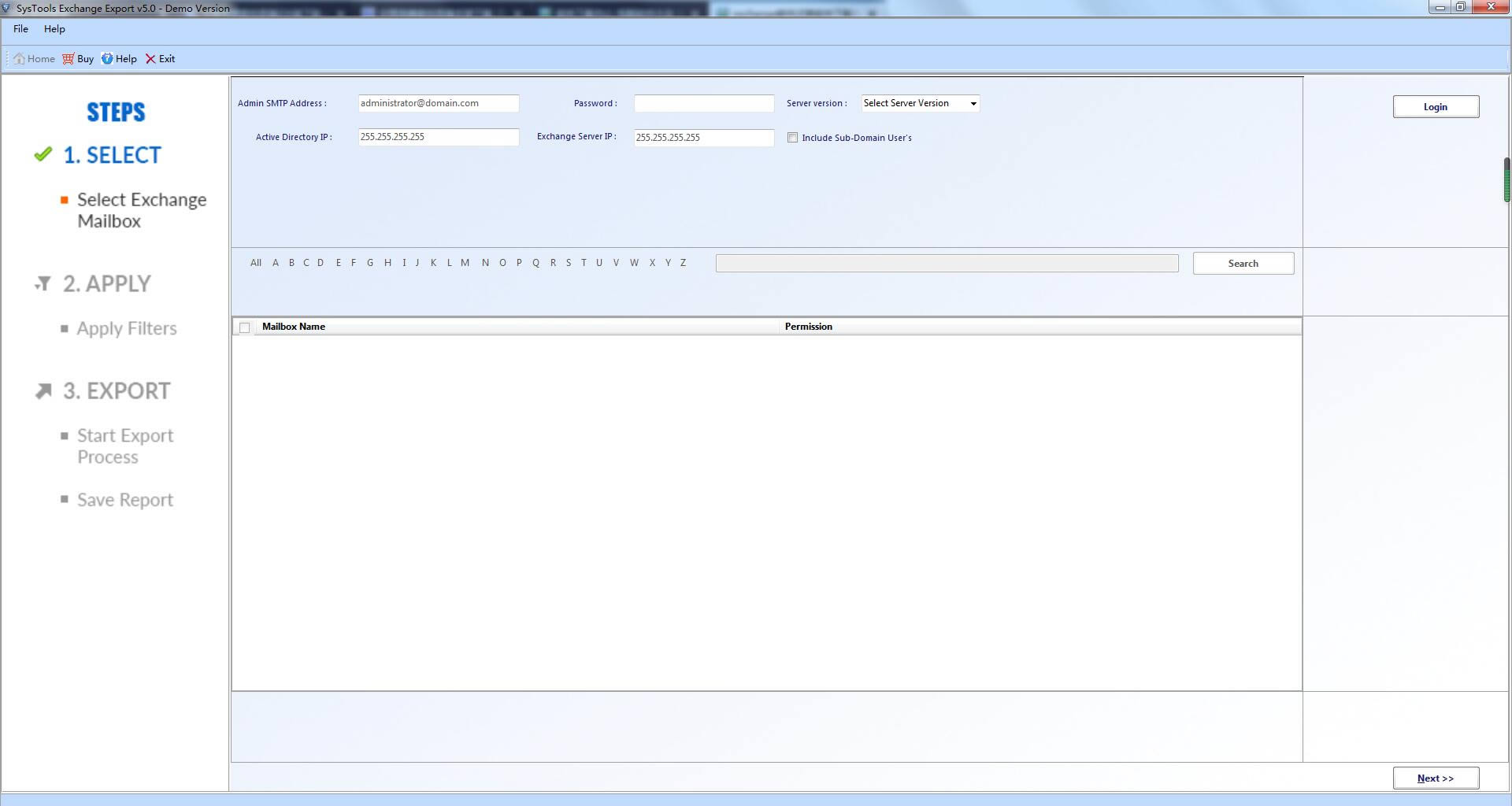 SysTools Exchange Export؈D