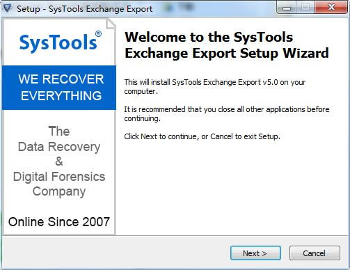SysTools Exchange Export؈D