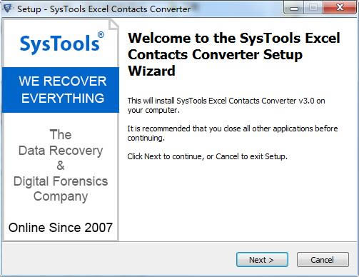 SysTools Excel Contacts Converter؈D