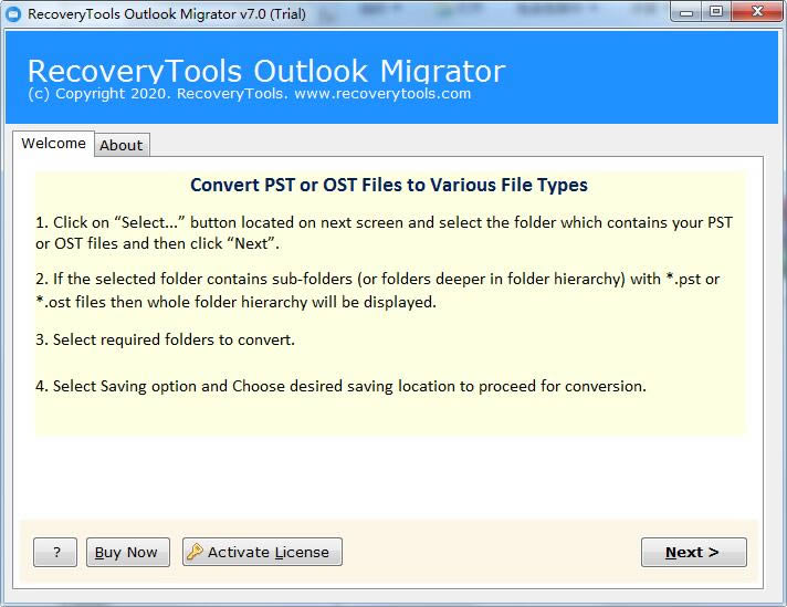RecoveryTools Outlook Migrator؈D