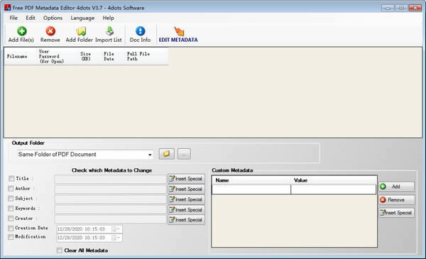 Free PDF Metadata Editor 4dots-PDF༭-Free PDF Metadata Editor 4dots v3.7ٷ汾