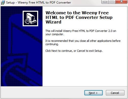 Weeny Free HTML to PDF Converter؈D